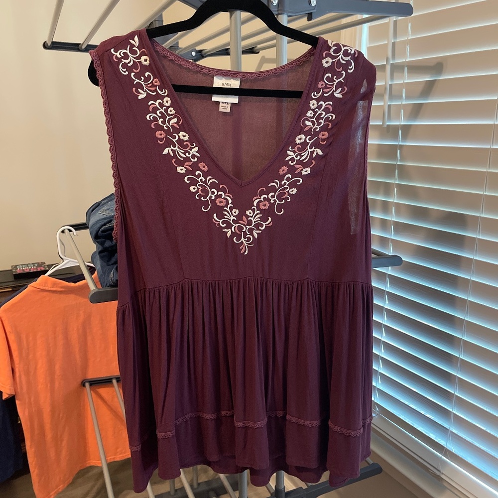 Knox Rose XXL sleeveless gauze peplum top